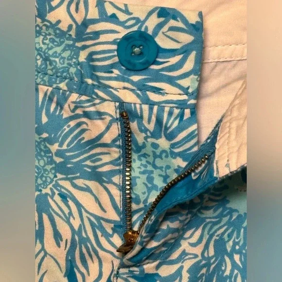 LILLY PULITZER Callahan Shorts in Lion in the Sun Ariel Blue Women's size 0 - Picture 4 of 10